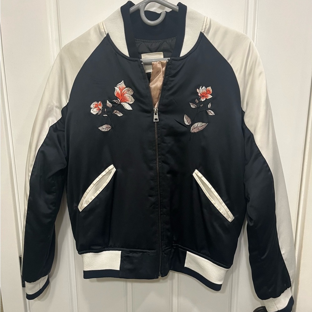 Silence + Noise Flower bomber jacket